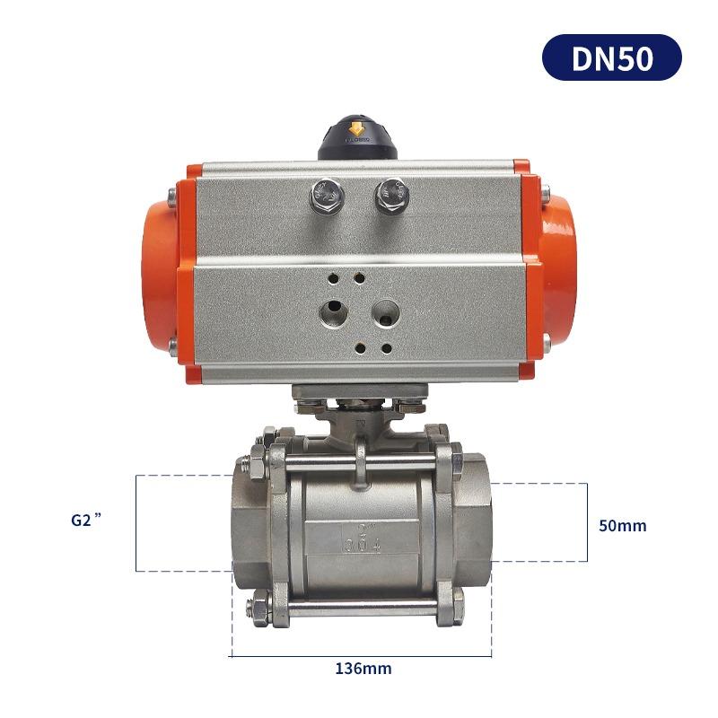 Pneumatic ball valve Q611F-16P stainless steel 304 three-piece threaded internal thread connection high temperature resistant sw
