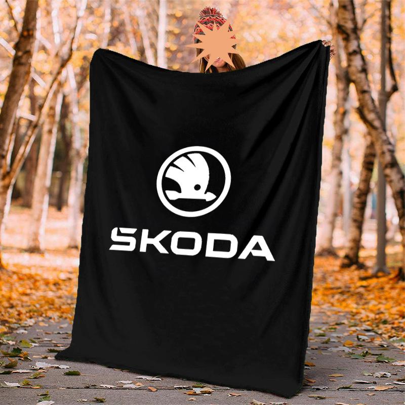 Skoda Flannel Blanket Soft Warm All-Season Throw, Design for Camping, Car Travel, Hiking Sofa, Bed, Office Perfect Gift for Parties
