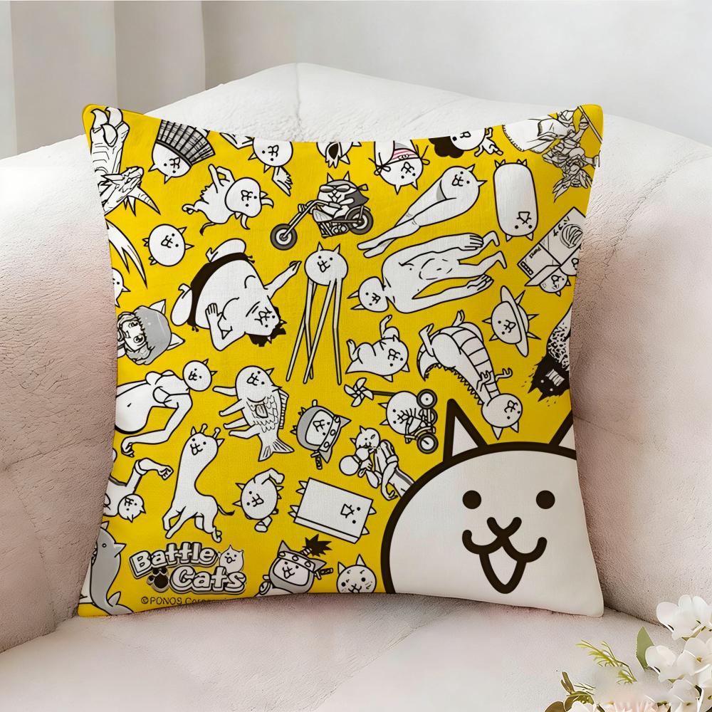 The B-Battle Cats Cute Pillow Case Pillowcase, Double-Sided Printed, Sofa Cushion, Bedroom Headboard Pillow