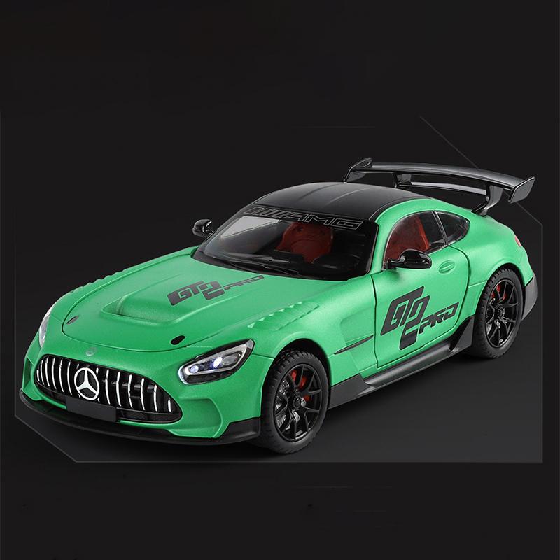 1/24 Mercedes Benzs AMG GT Alloy Miniature Car Diecast Metal Scale Model Car Sound and Light Collection Children Toy Vehicles Gifts