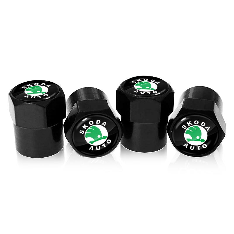 HGC2 new Car Wheel Tire Valve Stems Cap With Keychain Keyring Badge For Skoda octavia a5 a4 mk1 fabia superb rapid mk3 yeti 2006 sign