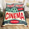 Movie Theater Duvet Cover Set Cinema Ticket Bedding Set Filmstrip Comforter Cover Bedroom Decor Bedspread Cover Full Size 2/3pcs