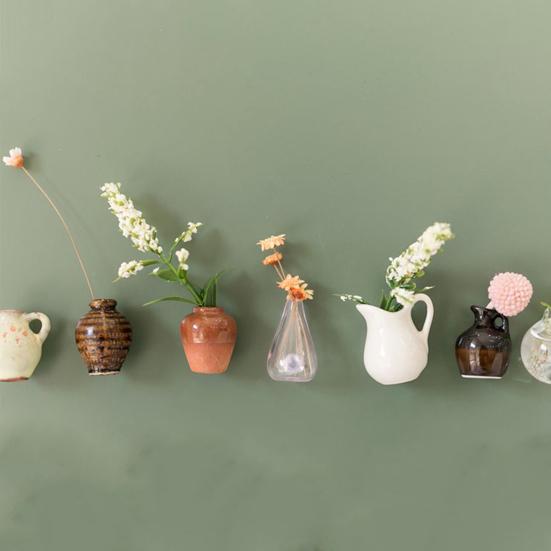 3 шт. 3D ваза для цветов магнит на холодильник домашний офис кухонный шкафчик холодильник мини керамическая ваза магнитное украшение орнамент