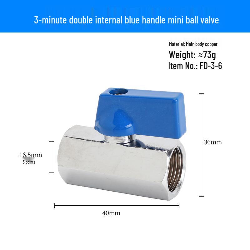 Super Short Mini Brass Ball Valve, 1/8" - 1/2" Thickened Male & Female Valve Switch