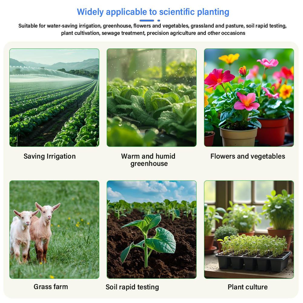 Датчик почвы 8-в-1 для влажности, электропроводности, pH, азота, фосфора, калия, температуры, солености, совместимый с USB, Android, HarmonyOS