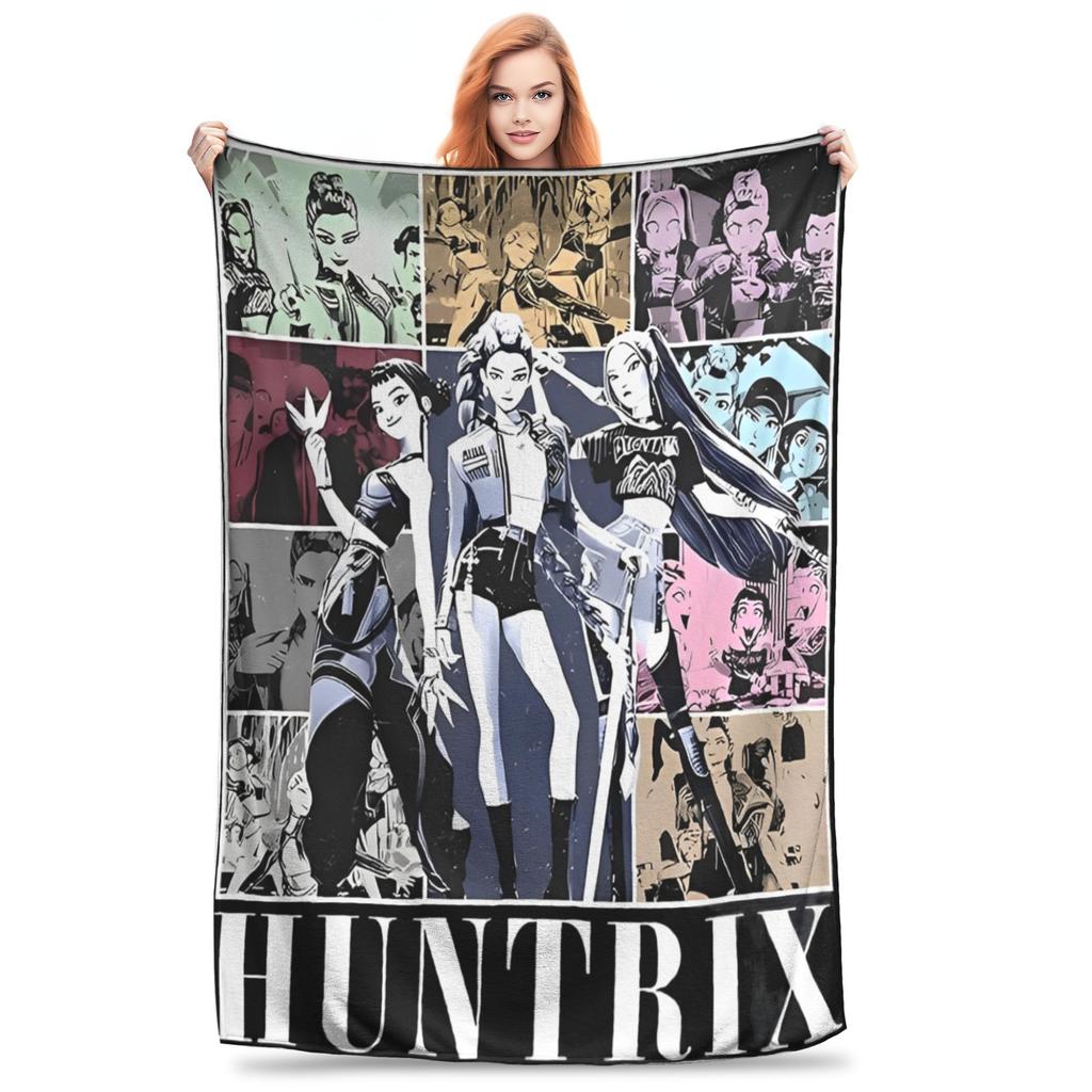 KPop Demon Hunters Huntrix Blue Tiger Derpy Blanket Super Soft Cozy Throw Blankets for Sofa 50x60 Inch Multi-size Bedspreads