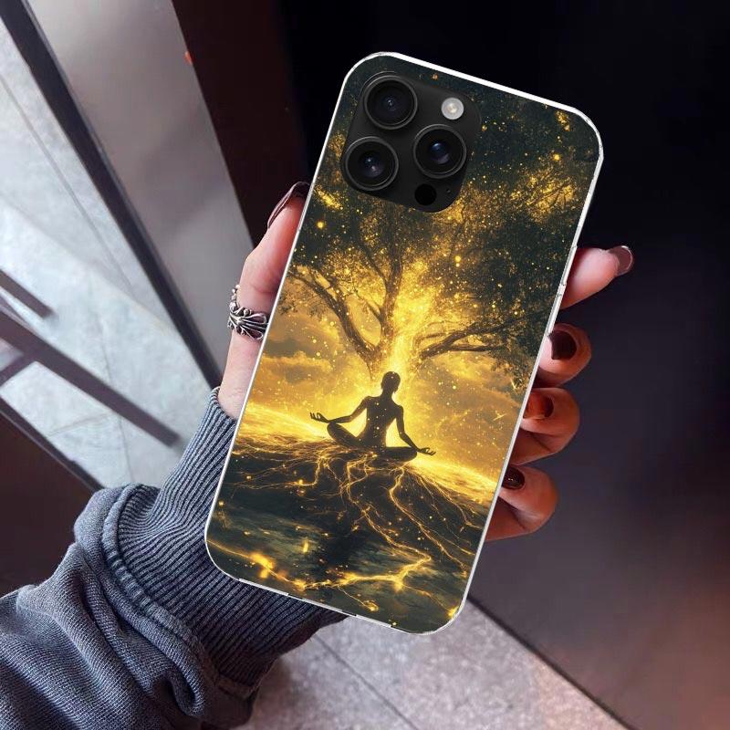 Tree of Life Space Phone Case For iPhone 17 Air 16 15 Pro Max 14 Plus 13 Mini 12 11 Cover 7 8 SE Silicone Shell Print Fundas 17