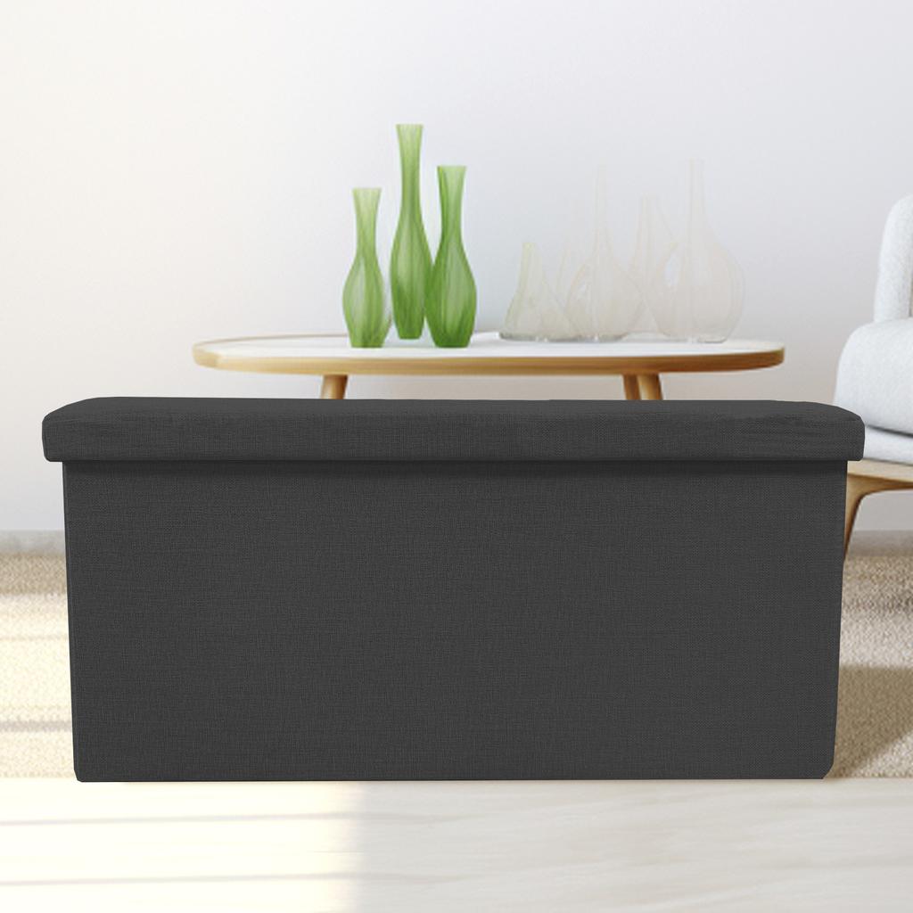 Puff Ottoman Almacenaje Rectangular Tela Plegable 76x38x38cm | Nyana Home | Estilo Otomano | Tela Resistente inferior