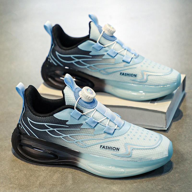 Men's shoes spring youth sports running casual height increase rotating buckle small white soft sole shock absorption dad versatile shoes