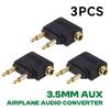 New 1-10P Airplane Audio Adapter 3.5mm AUX Plug Aircraft Earphone Headphone Audio Converter For Airline Travel Headset Wholesale 6