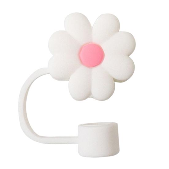9Pcs Cute Floral Straw Sleeves with Durable Silicone Plugs Deform-resistant Break-resistant Colorful Straw Covers