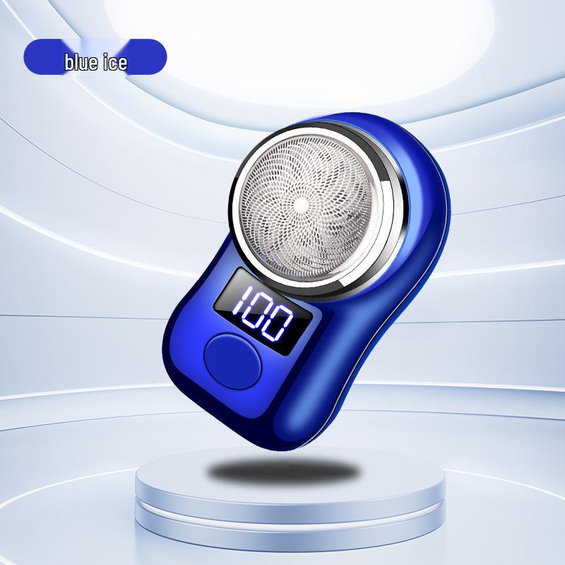 Portable Mini Electric Shaver with Power Display & Washable Beard Trimmer