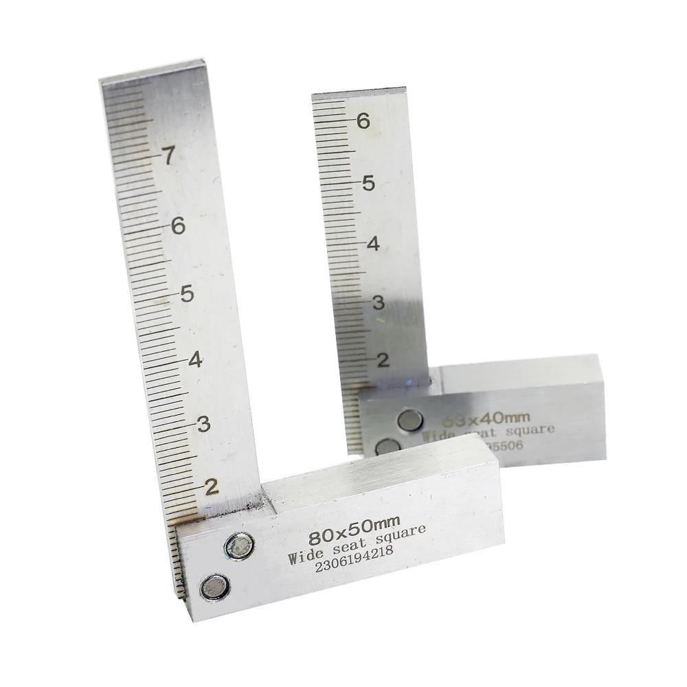 63x40mm 160x100mm Machinist Square 90 Degree Right Angle Engineer Set Precision Ground Steel Hardened Angle Ruler Square Ruler