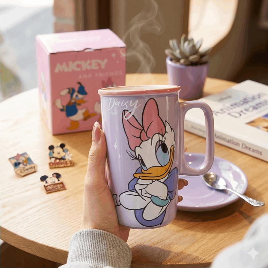 Disney Керамическая кружка с мультяшным рисунком, 500 мл, Милая кофейная чашка с ручкой, Посуда большой емкости для дома, офиса, Подарок