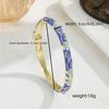 Metal Cloisonne Bracelet Retro Enamel Flower Bangle Closed End Enamel Bracelet  Ethnic Style