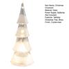 Glass Christmas Tree Figurine Tabletop Tree Ornament with LED Lights Holiday Decor Light Up Tree Cone for Home Office Parties Table Centerpiece