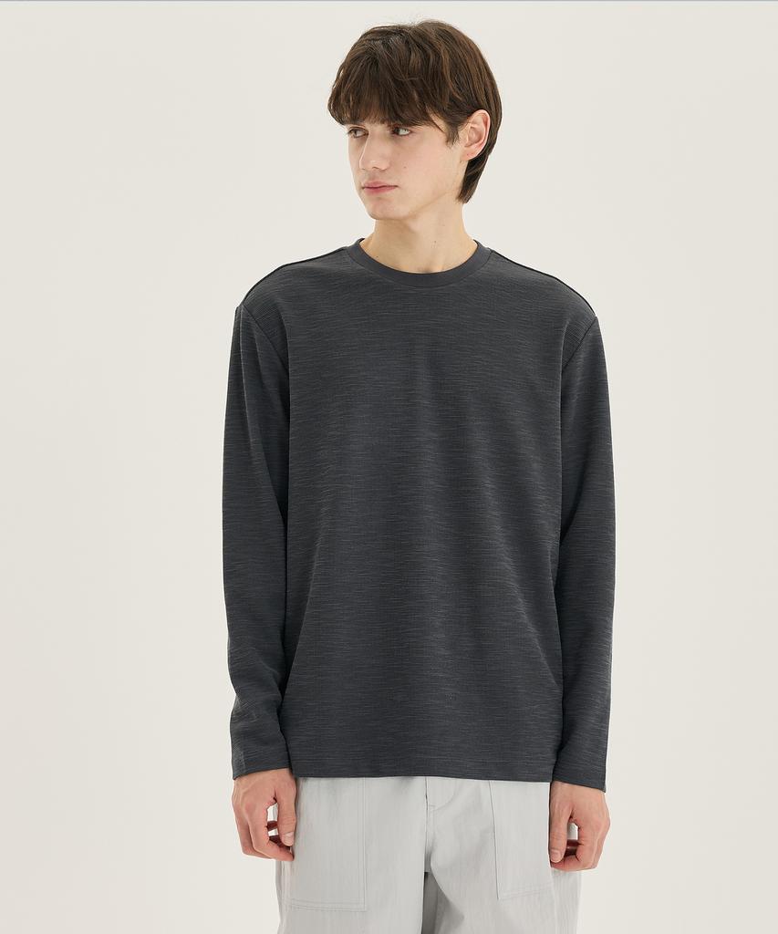 MINDBRIDGE Sakariba Slub Round Long Sleeve T-Shirt - 2 Colors