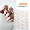 12 Pcs French Gradient Nail Stickers Waterproof Thin And Durable Solid Manicure Decals For Women And Girls