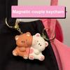 1 Pair Couple Keyring Pendant Cartoon Bear Hug Theme Pendant Keychain