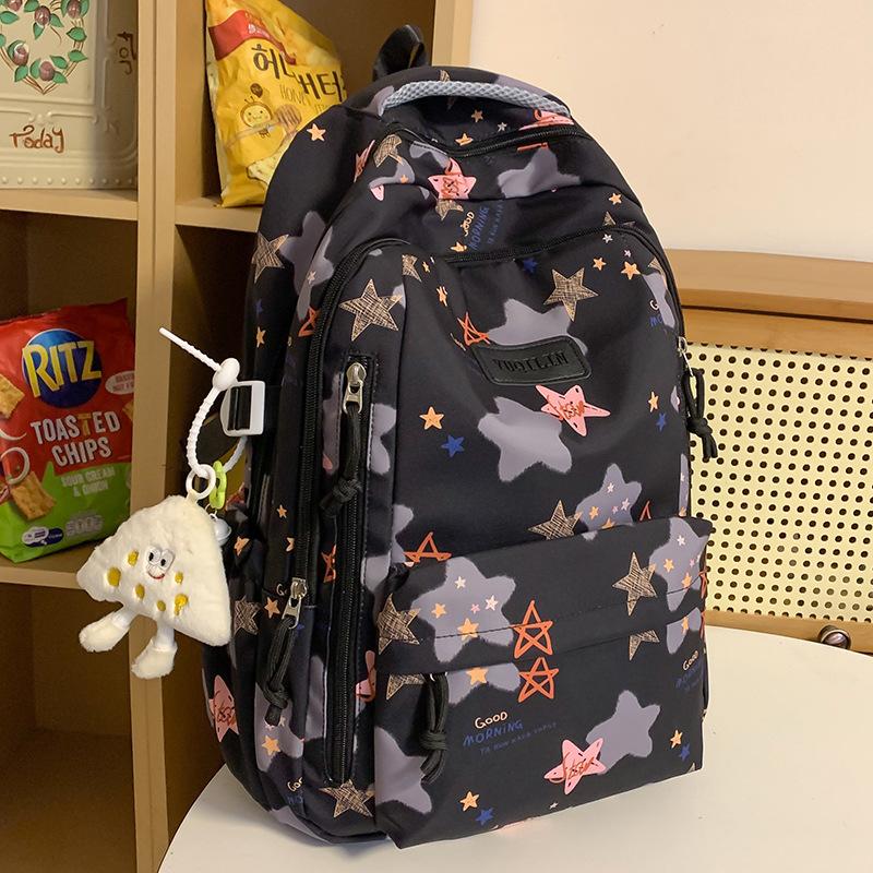 Школьный рюкзак Детский для девочек начальной школы Ученики средней школы Студенты колледжа Большая вместимость Звездный рюкзак