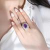 Fashion 18K Gold Plated 10*14MM Fancy Vivid Faceted Gemstone Ring Anniversary Gift 925 Sterling Silver Fine Jewelry
