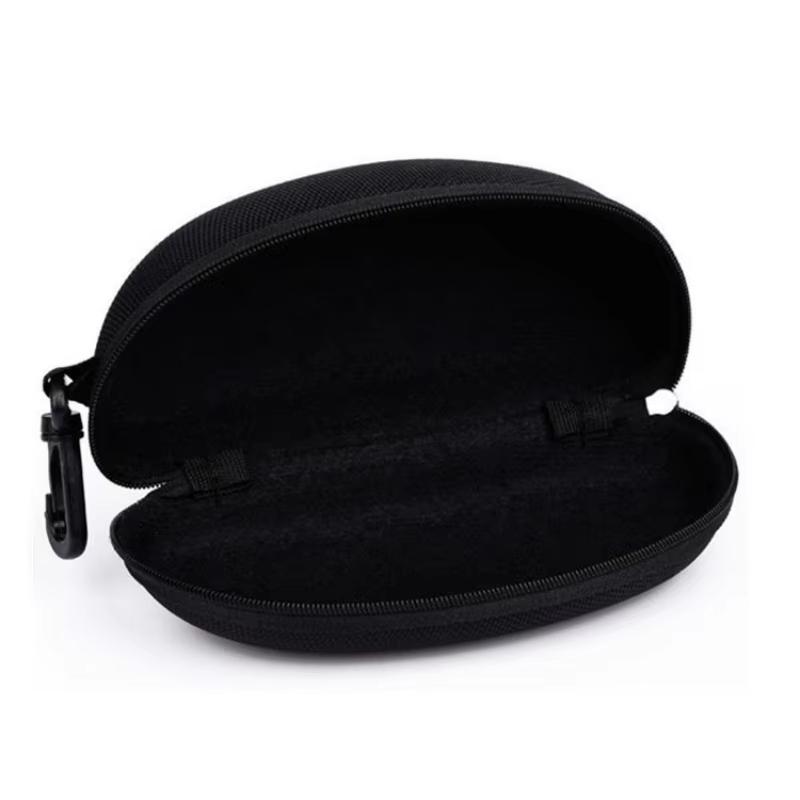 Portable Zippered Eyeglass Case Carabiner Clip Holder,Durable Hard Shell Protective Pouch,Men Women Outdoor Flashlight Storage