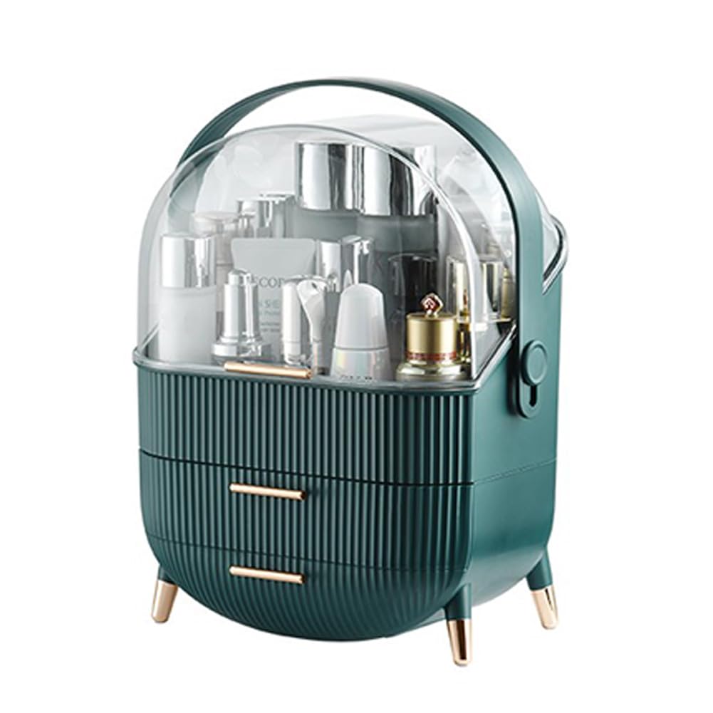 Большая вместительная коробка для хранения косметики, водонепроницаемый пылезащитный настольный органайзер для макияжа, прозрачный ящик для хранения средств по уходу за кожей