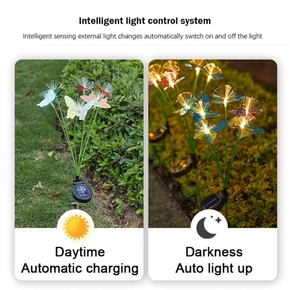 Outdoor Garden Decor LED Solar Butterfly Lamp Butterfly Fiber Optic Light For Garden Ambiance