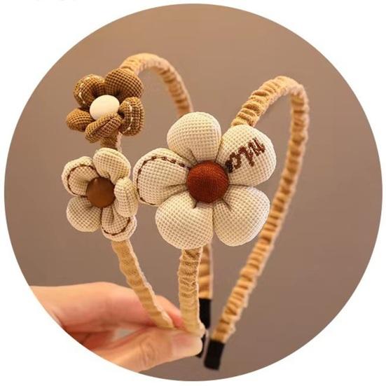 Повязка на голову для девочек, 3D цветок, бант, декор в виде кролика, противоскользящая легкая детская повязка для волос, головные уборы, аксессуары для волос, подарок на день рождения