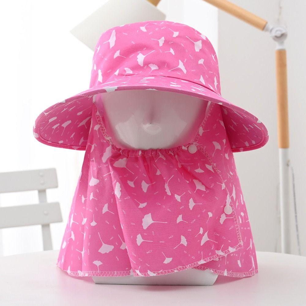 Face Mask Sunshade Shawl Cap Printing Agricultural Work Hat Casual Wide Brim Sun Hat Outdoor