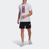 Adidas Спортивная футболка с коротким рукавом и круглым вырезом с принтом, мужские топы, белая GL3262