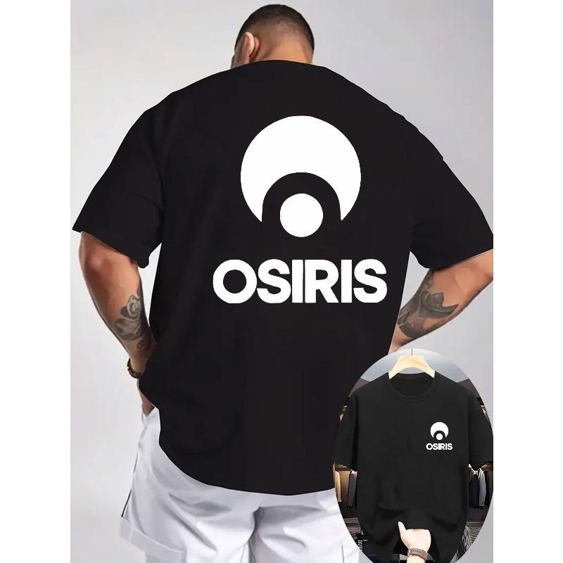 Мужская футболка с узором OSIRIS, дышащая, с круглым вырезом, с короткими рукавами, повседневный топ, для повседневной носки и активного отдыха - Можно стирать в машине
