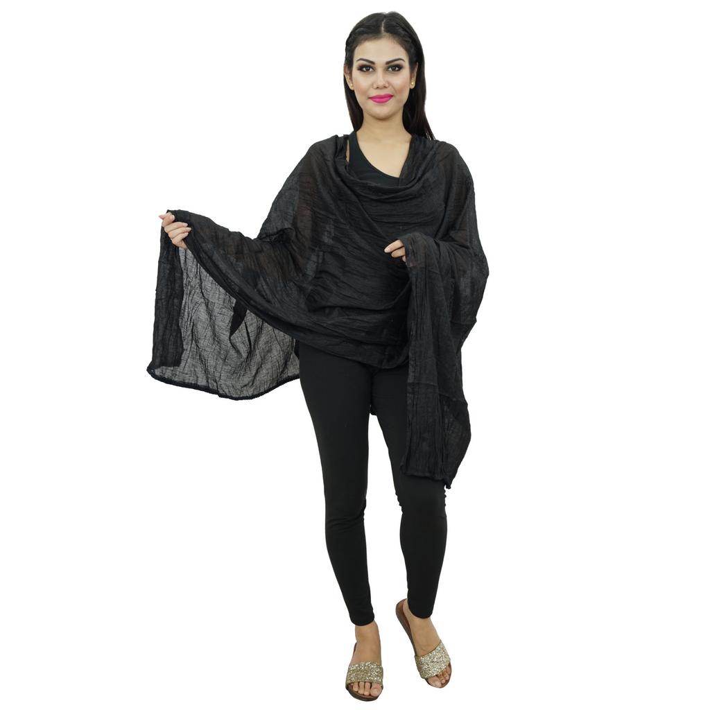 Long Cotton Voile Dupatta Stole Women Neck Wrap Indian Scarves Chunni