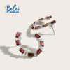 2023 Unique Garnet Earring 925 Sterling Silver Fine Jewelry for Fashion Girls Women Nice Gift
