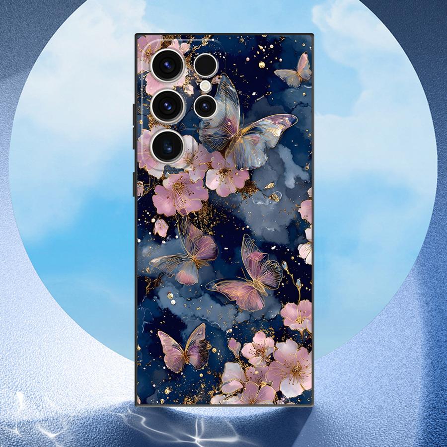 Creative Cartoon Butterfly Funda Phone Cover Case for Samsung Galaxy S26 S10 S9 Note 20 Ultra 8 9 10 S20 S21 FE S25 Ultra S23