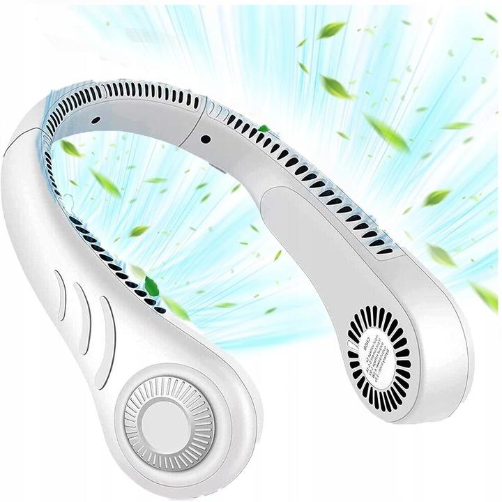 Portable Mini Blade-less Neck Fan Battery-powered Cooler Ultra-Silent USB Rechargeable Foldable for Outdoor Running Walking