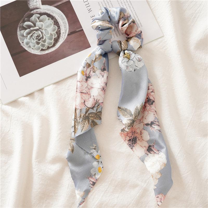 2025 New Flower Bow Hair Ribbons Scrunchies Vintage Satin Ponytail Large Hairbands Rubber Bands Headbands Women Hair Accessories
