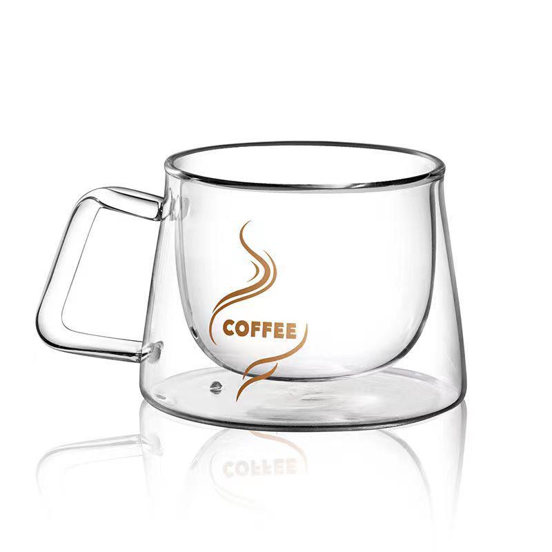 High Aesthetic Double-Layer Glass Cup with Real Dried Flowers