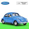 Масштаб 1/24 Welly Volkswagen Beetle, модель автомобиля из сплава, литье под давлением, металлические игрушечные автомобили, модель автомобиля, коллекция высокой имитации, детские подарки