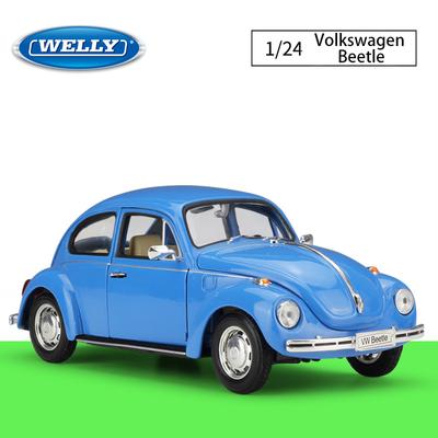 Масштаб 1/24 Welly Volkswagen Beetle, модель автомобиля из сплава, литье под давлением, металлические игрушечные автомобили, модель автомобиля, коллекция высокой имитации, детские подарки