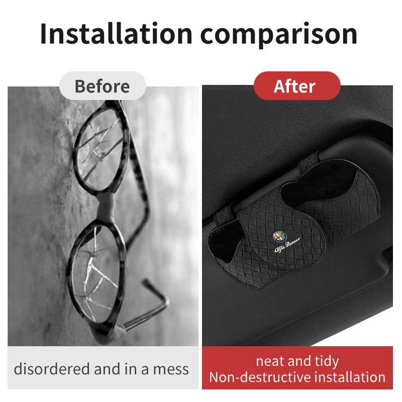 For Alfa Romeo Car Interior Glasses Clip Sun Visor Sunglasses Holder 159 Giulietta Giulia 147 Mito 156 159 166 GT Stelvio