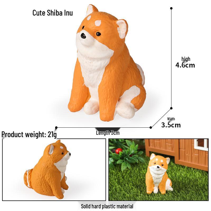 Cute Animal Models: Japanese Raccoon, Flying Squirrel, Monkey, Rabbit, Squirrel, Shiba Inu, Tiger, Lion, Lizard Toy Set