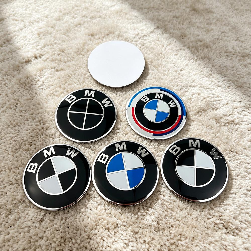 For BMW M Car Wheel Hub Center Cap Aluminum Sticker 4pcs 56mm 60mm 65mm For BMW X1 X3 X5 F30 E46 E39 F10 E87 E90 E92 E60 G20 Accessories GB5