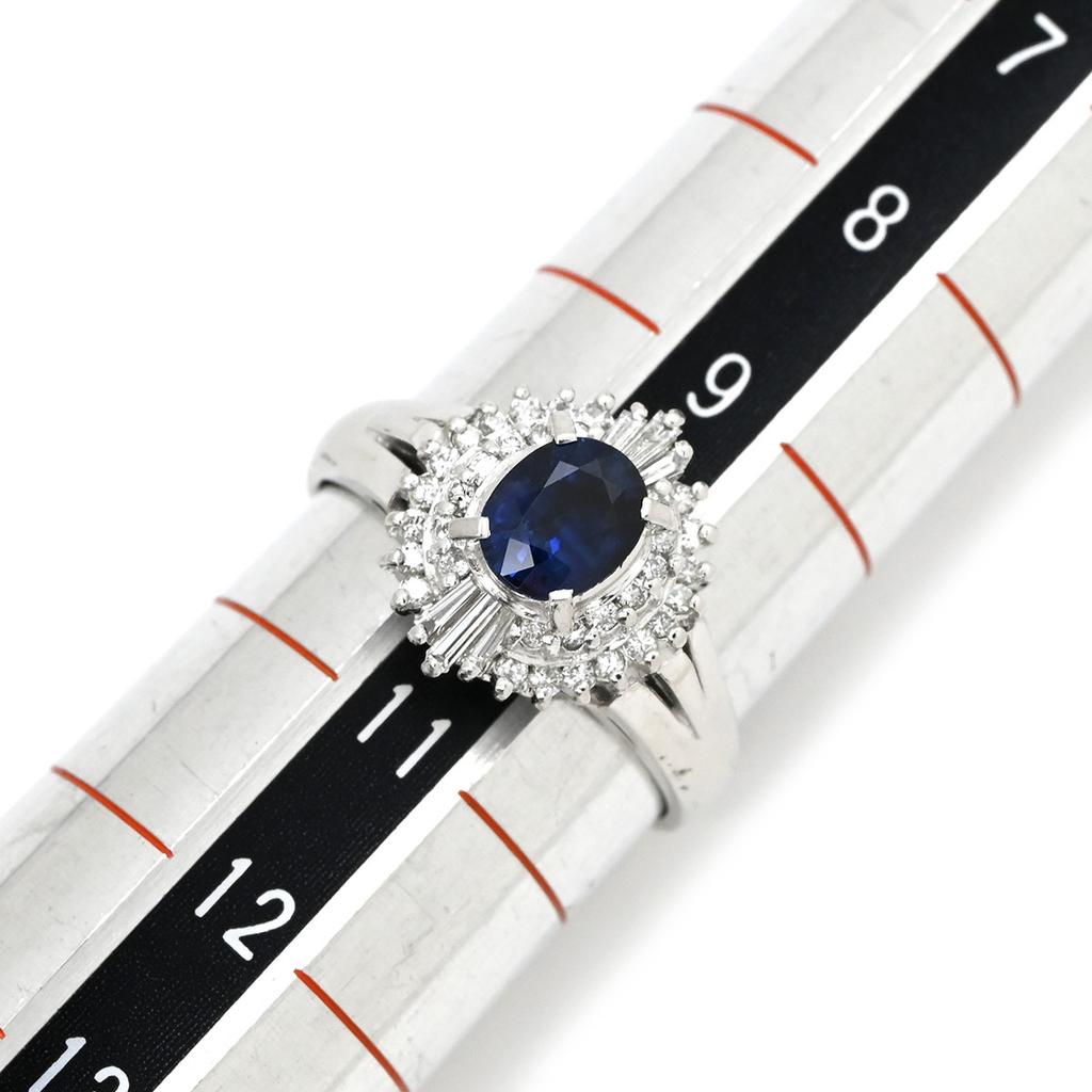 NON BRAND - Blue sapphire 0.66ct, diamond 0.28ctRing ring Pt900/sapphire #10(JP Size) Array