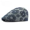 Unisex Retro Daisy Floral Print Flat Cap British Style Ivy Cabbie Hat Men Women Casual Beret Fashion Forward Cap