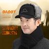 Winter New Men's Flat-top Hat, Woolen Windproof and Cold-proof Ear Protection, Piled and Thickened Cotton Hat