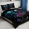 Модный готический комплект постельного белья с принтом черепа и розы, мягкий и приятный для кожи пододеяльник для спальни, гостевой комнаты