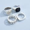 Мужской винтажный металлический набор колец на палец из 4 предметов в стиле панк-хип-хоп