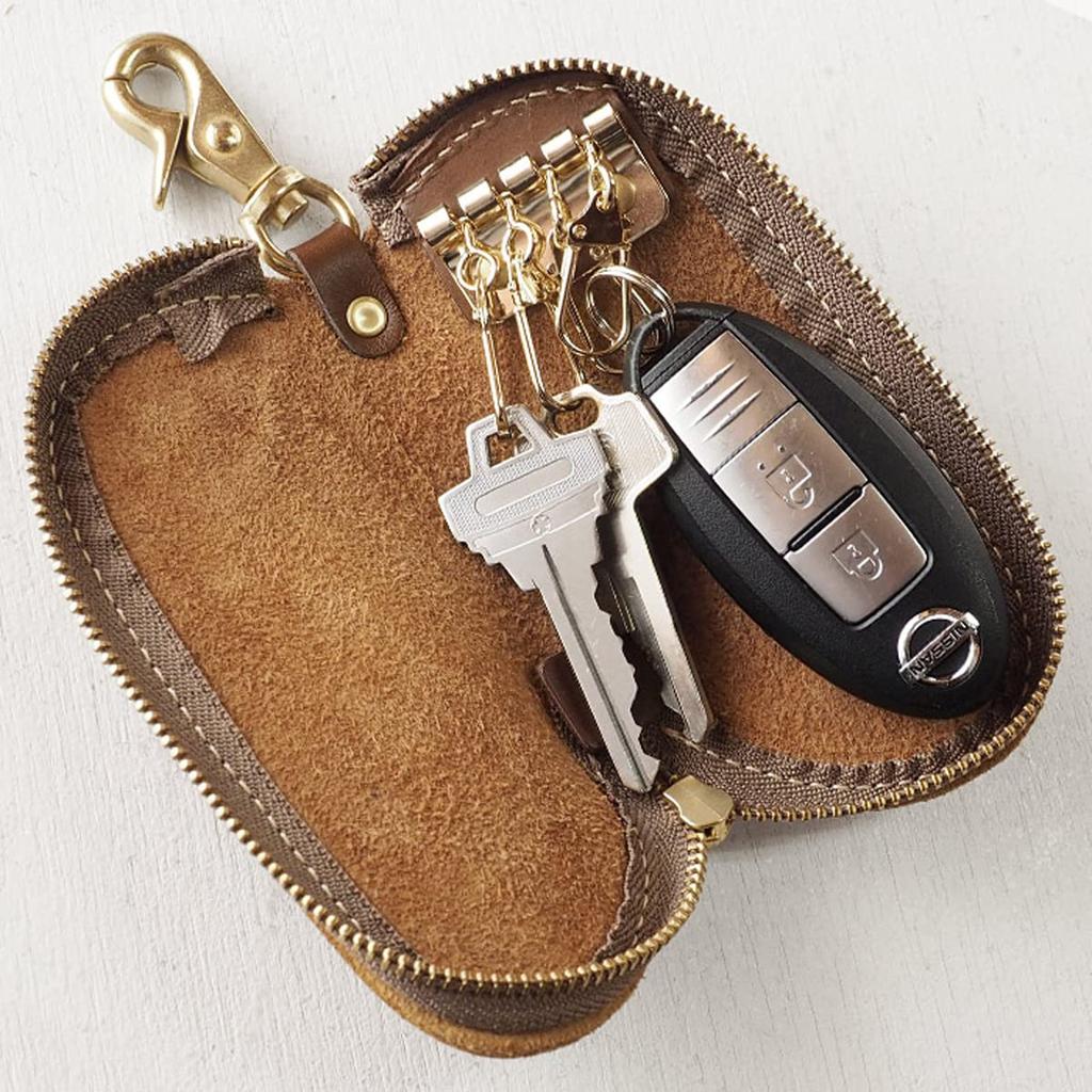 Leather PARLEY PARLEY PARLEY Key Case Key Pouch Deerskin Genuine Leather Brand Car Key Smart Key Compact Cute Stylish [PARLEY Workshop] 4-Row Women's