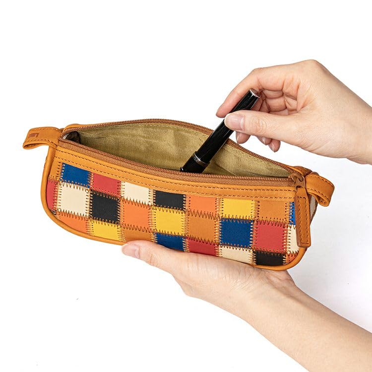 Пенал из бейсбольной перчатки Эксклюзивно для прямых продаж Настоящий Большой Карандаш Карандаш Косметичка и DPC815M TRION Синий [Официальный Trion] Многоцелевой